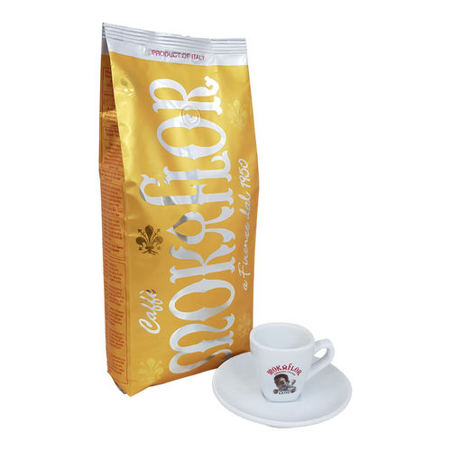 Mokaflor Espresso Oro, 1000g + Espresso Tasse