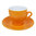 Cappuccinotasse orange mit Unterteller, 6 Stück